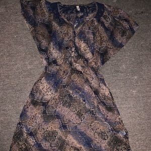 Navy blue and brown dress